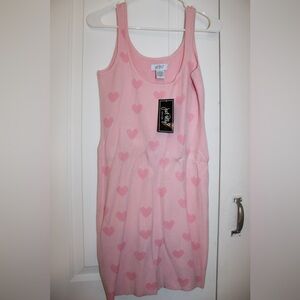 Pink Heart Print Mini Sweater Dress - Just Polly New York